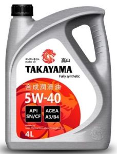 Моторное масло 5W40 SN/CF (4л) TAKAYAMA 605521