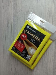 Салфетка микроф ЖЕЛТАЯ (35x40мм) с ПУ Автошоп61 227901