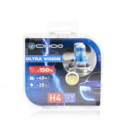 Автомобильная лампа Галогеновая H4 12V 55/60W Ultra Vision +150% (комплект 2 лампы)(Шт) CIKOO CG1504